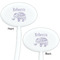 Baby Elephant White Plastic 7" Stir Stick - Double Sided - Oval - Front & Back