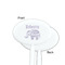 Baby Elephant White Plastic 7" Stir Stick - Single Sided - Oval - Front & Back