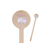 Baby Elephant 6" Round Wooden Stir Sticks - Double Sided (Personalized)