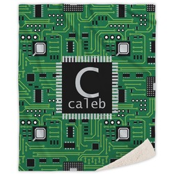 Circuit Board Sherpa Throw Blanket - 50"x60" (Personalized)