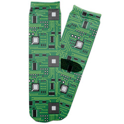 Circuit Board Adult Crew Socks