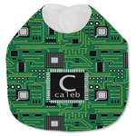 Circuit Board Jersey Knit Baby Bib w/ Name and Initial