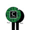 Circuit Board Black Plastic 4" Food Pick - Round - Single Sided - Front & Back