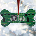 Circuit Board Ceramic Dog Ornament w/ Name and Initial