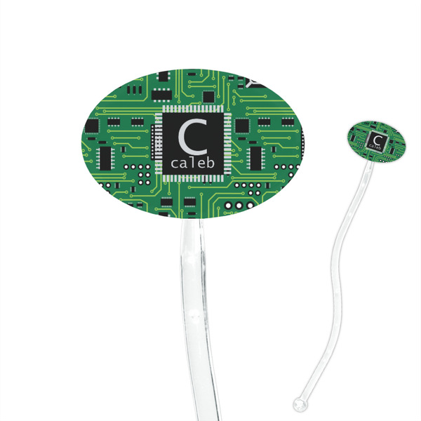 Custom Circuit Board 7" Oval Plastic Stir Sticks - Clear (Personalized)