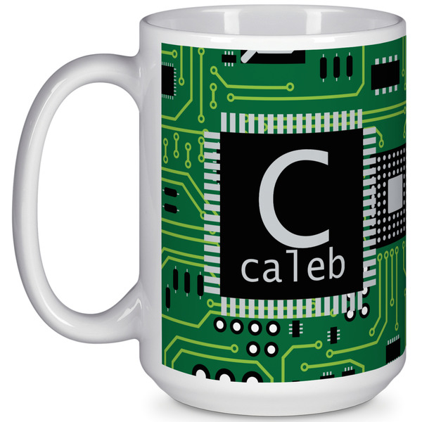 Custom Circuit Board 15 Oz Coffee Mug - White (Personalized)