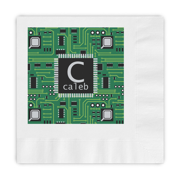 Custom Circuit Board Embossed Decorative Napkins (Personalized)