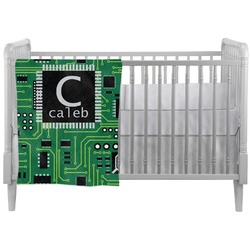Circuit Board Crib Comforter / Quilt (Personalized)