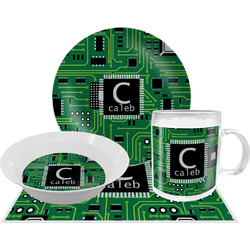 Circuit Board Dinner Set - Single 4 Pc Setting w/ Name and Initial