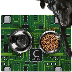 Circuit Board Dog Food Mat - Large w/ Name and Initial