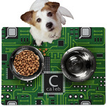 Circuit Board Dog Food Mat - Medium w/ Name and Initial