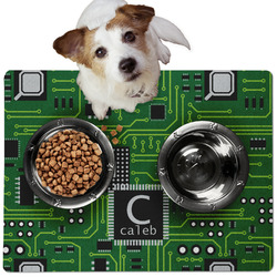 Circuit Board Dog Food Mat - Medium w/ Name and Initial