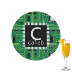 Circuit Board Printed Drink Topper - 2.15" (Personalized)