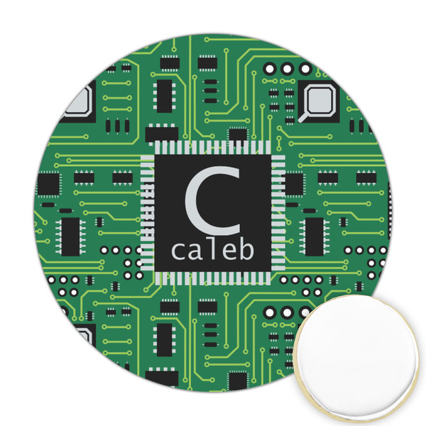 Custom Circuit Board Printed Cookie Topper - Round (Personalized)