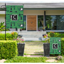 Circuit Board Large Garden Flag - Double Sided (Personalized)