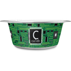 Circuit Board Stainless Steel Dog Bowl - Medium (Personalized)