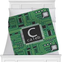 Circuit Board Minky Blanket - Twin / Full - 80"x60" - Double Sided (Personalized)