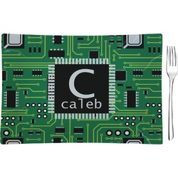 Circuit Board Glass Rectangular Appetizer / Dessert Plate (Personalized)