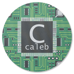 Circuit Board Round Rubber Backed Coaster (Personalized)