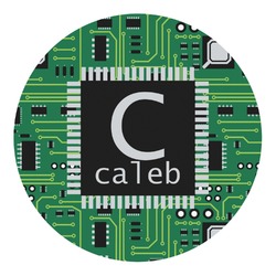 Circuit Board Round Decal - Medium (Personalized)