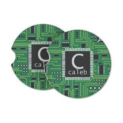 Circuit Board Sandstone Car Coasters - Set of 2 (Personalized)