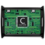 Circuit Board Black Wooden Tray - Large (Personalized)