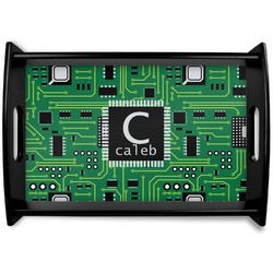 Circuit Board Black Wooden Tray - Small (Personalized)