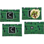 Circuit Board Set of 4 Glass Rectangular Lunch / Dinner Plate (Personalized)