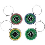 Circuit Board Wine Charms (Set of 4) (Personalized)