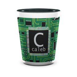 Circuit Board Ceramic Shot Glass - 1.5 oz - Two Tone - Single (Personalized)