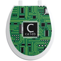 Circuit Board Toilet Seat Decal - Round (Personalized)