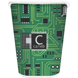 Circuit Board Waste Basket - Double Sided (White) (Personalized)