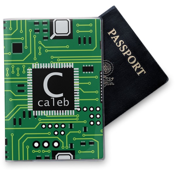 Custom Circuit Board Vinyl Passport Holder (Personalized)