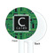 Circuit Board White Plastic 5.5" Stir Stick - Single Sided - Round - Front & Back