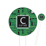 Circuit Board Round Plastic Food Picks (Personalized)