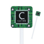 Circuit Board Square Plastic Stir Sticks - Double Sided (Personalized)