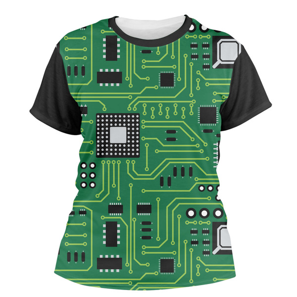 Custom Circuit Board Women's Crew T-Shirt - Small