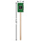 Circuit Board Wooden 6.25" Stir Stick - Rectangular - Dimensions