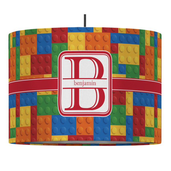 Custom Building Blocks 16" Drum Pendant Lamp - Fabric (Personalized)