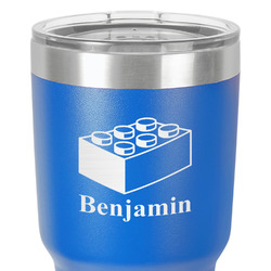 Building Blocks 30 oz Stainless Steel Tumbler - Royal Blue - Double-Sided (Personalized)