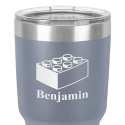 Building Blocks 30 oz Stainless Steel Tumbler - Grey - Single-Sided (Personalized)