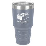 Building Blocks 30 oz Stainless Steel Tumbler - Grey - Single-Sided (Personalized)