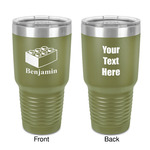 Building Blocks 30 oz Stainless Steel Tumbler - Olive - Double-Sided (Personalized)