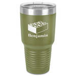 Building Blocks 30 oz Stainless Steel Tumbler - Olive - Single-Sided (Personalized)