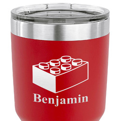 Building Blocks 30 oz Stainless Steel Tumbler - Red - Single Sided (Personalized)