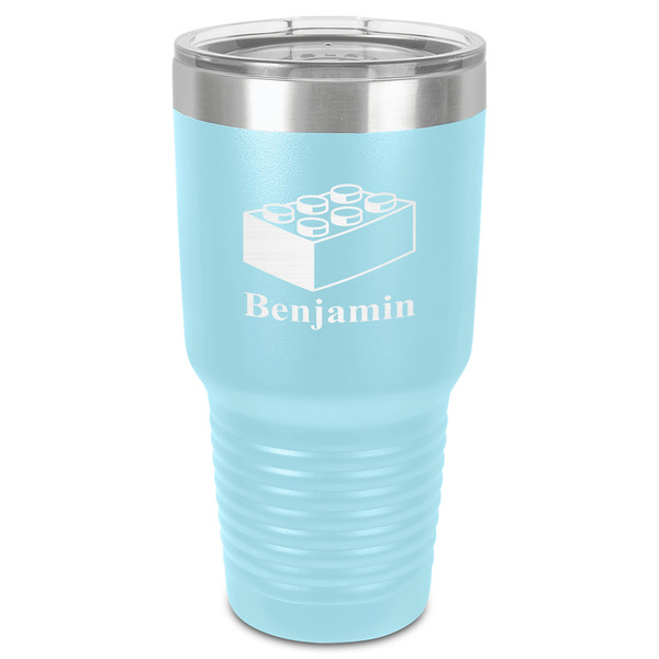 Custom Building Blocks 30 oz Stainless Steel Tumbler - Teal - Single-Sided (Personalized)