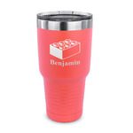 Building Blocks 30 oz Stainless Steel Tumbler - Coral - Single Sided (Personalized)