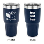 Building Blocks 30 oz Stainless Steel Tumbler - Navy - Double Sided (Personalized)