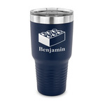 Building Blocks 30 oz Stainless Steel Tumbler - Navy - Single Sided (Personalized)