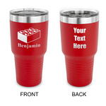 Building Blocks 30 oz Stainless Steel Tumbler - Red - Double Sided (Personalized)